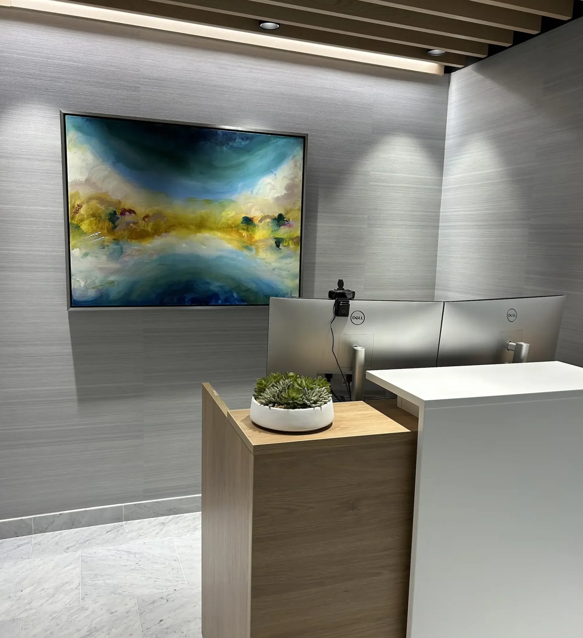 Commercial office wallpaper installer Manhattan